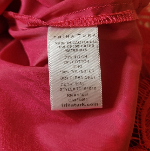 Trina Turk Jubilee Pink Lace Floral Shift Dress sz 12 TD161018 - Picture 4 of 9